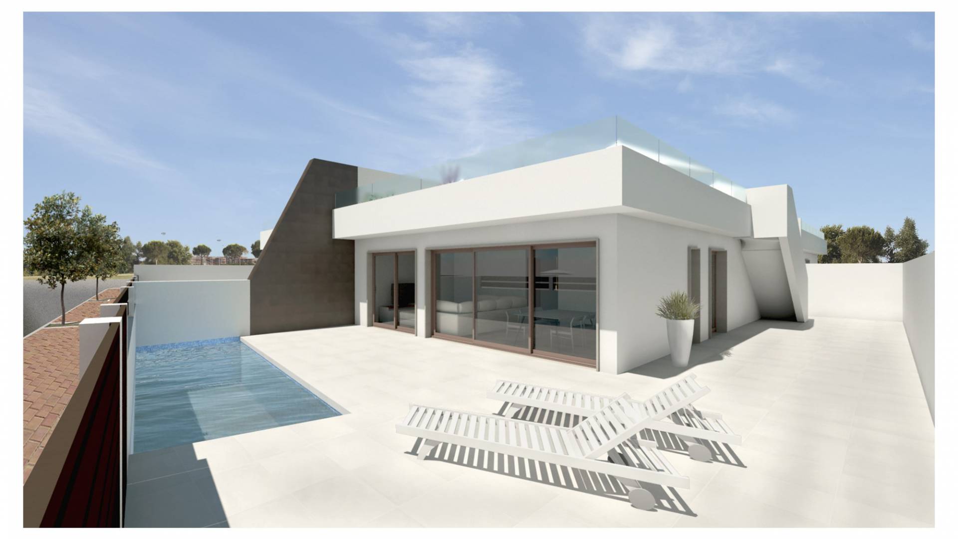 new build detached villa for sale Pilar de la Horadada 3 bedroom 2 bathroom nsp-198-1
