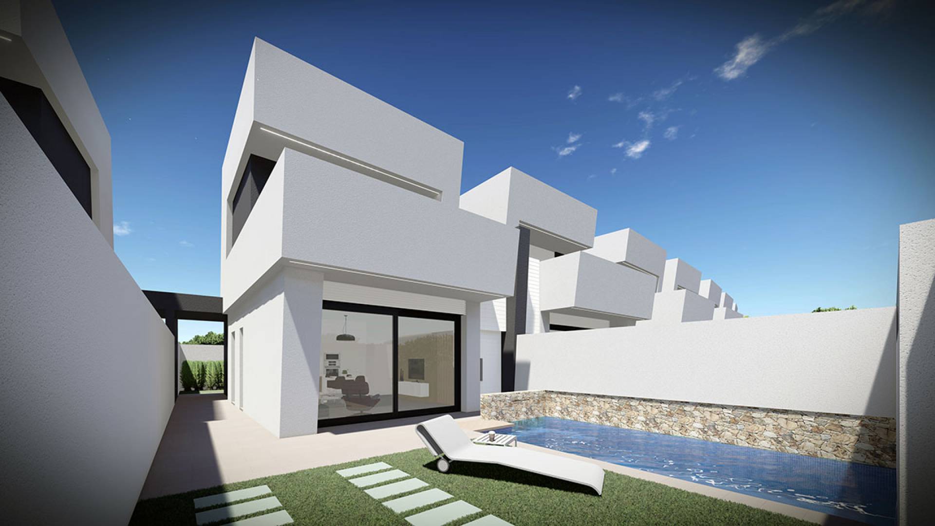 new build detached house for sale in Santiago de la Ribera Costa Calida with private pool