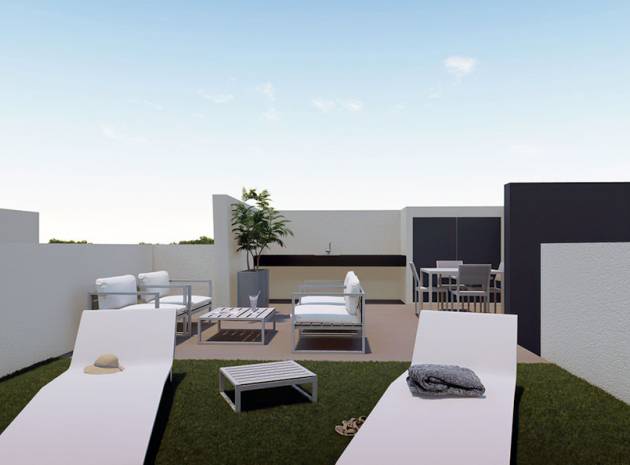 new build detached villa for sale in Santiago de la Ribera Murcia with roof top solarium