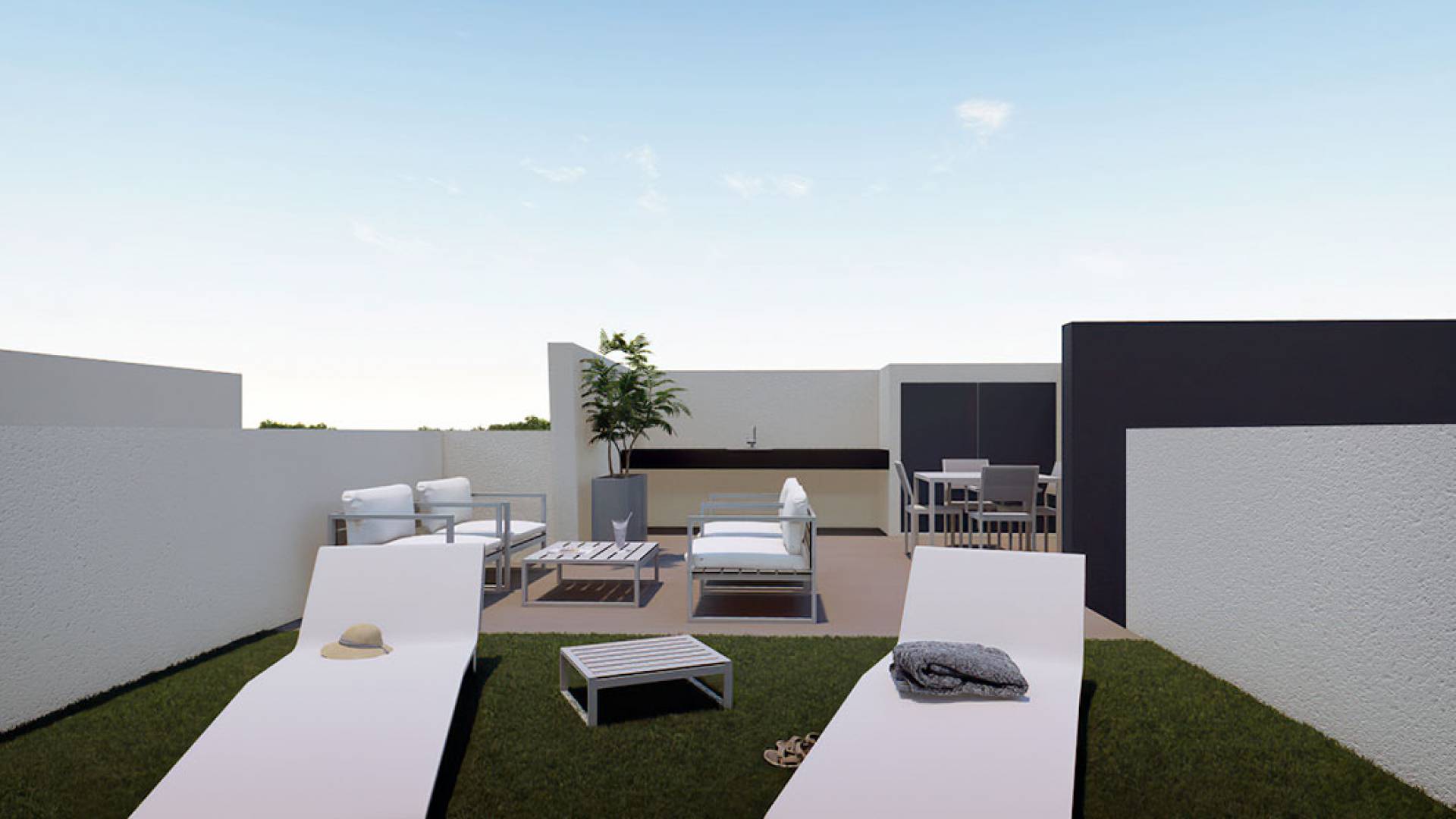 modern brand new villa for sale in Santiago de la Ribera Mar Menor with solarium and stunning views