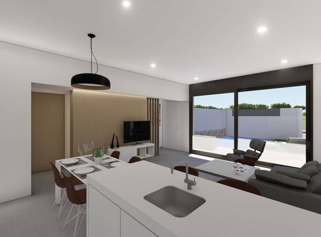 new build detached house for sale in Santiago de la Ribera Murcia with open plan modern lounge